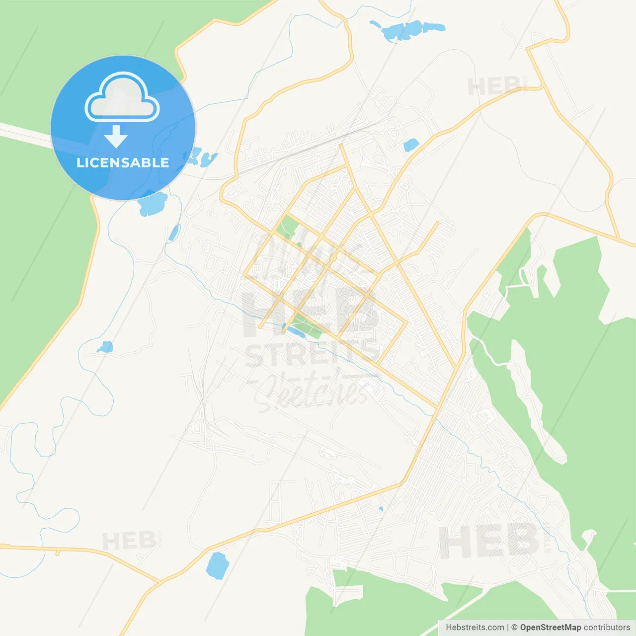 Arsenyev, Russia Vector Map - Classic Colors