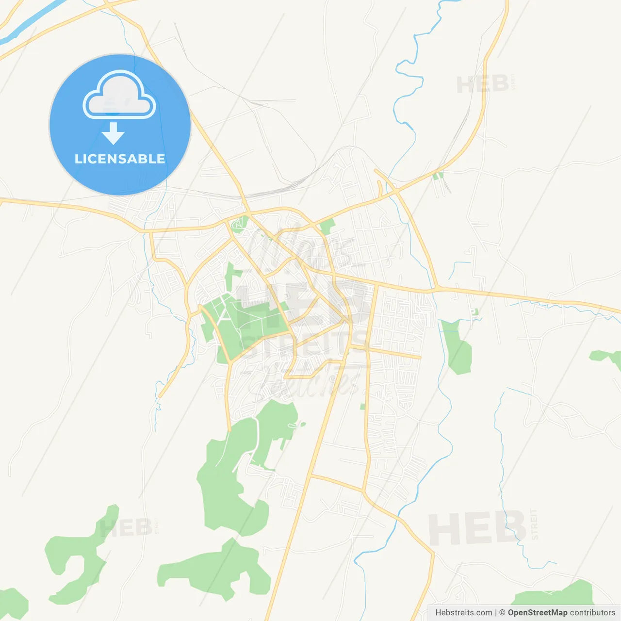 Krusevac, Serbia Vector Map - Classic Colors