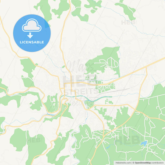 Valjevo, Serbia Vector Map - Classic Colors