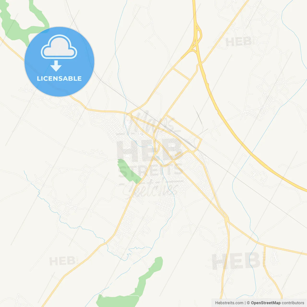 Jagodina, Serbia Vector Map - Classic Colors