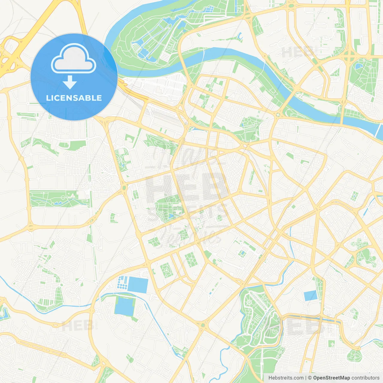 Delicias, Spain Vector Map - Classic Colors