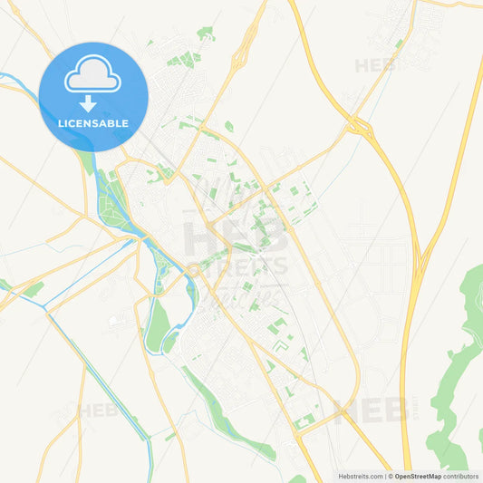 Palencia, Spain Vector Map - Classic Colors