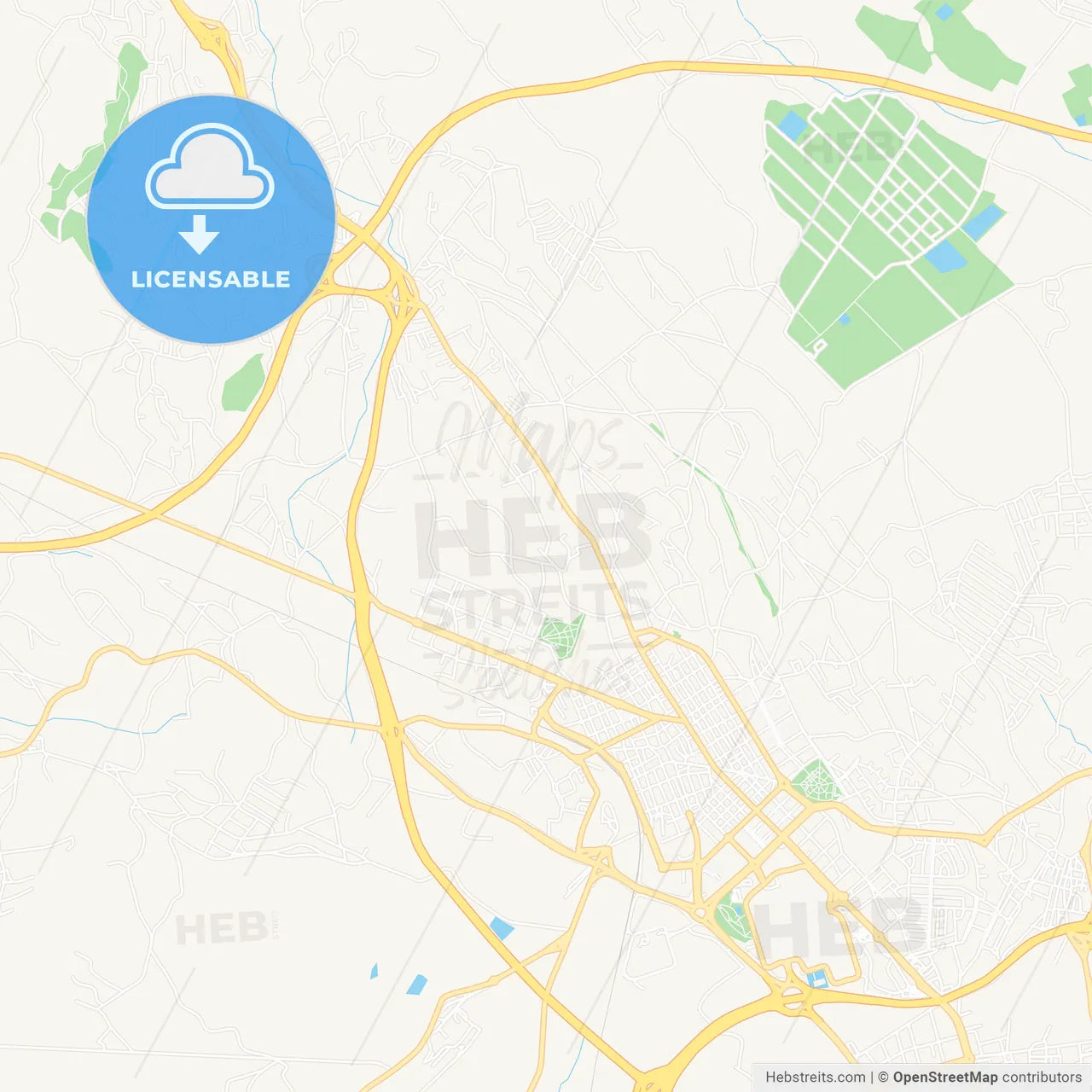 San Vicent del Raspeig, Spain Vector Map - Classic Colors