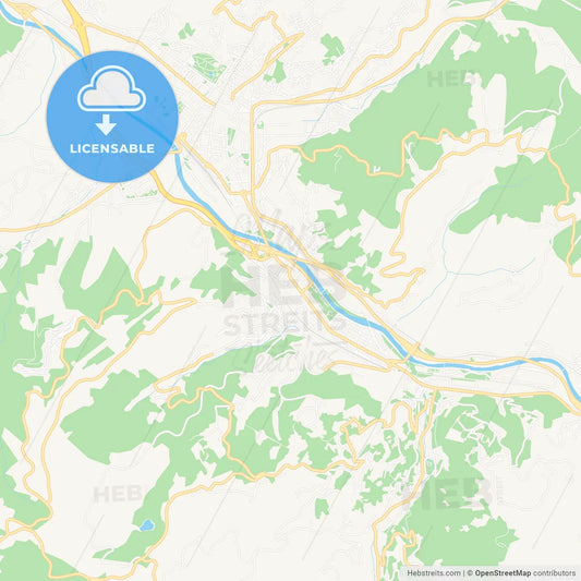 Sama, Spain Vector Map - Classic Colors