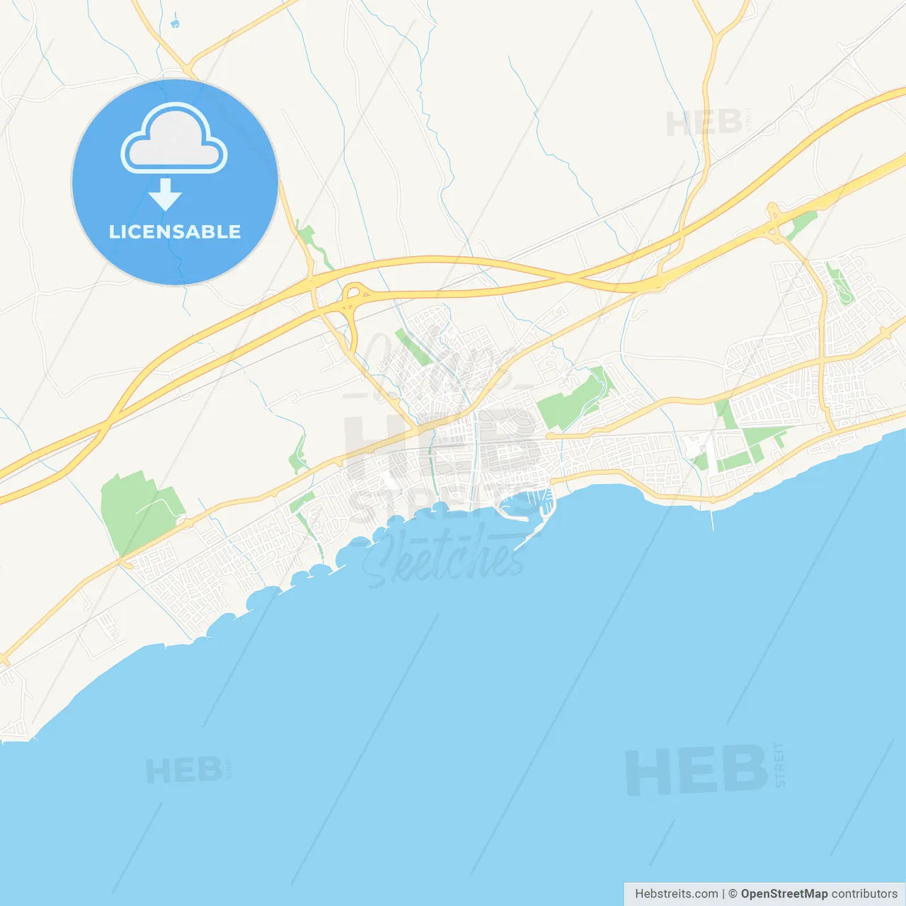 Cambrils, Spain Vector Map - Classic Colors