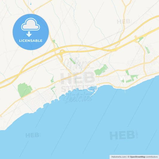 Cambrils, Spain Vector Map - Classic Colors