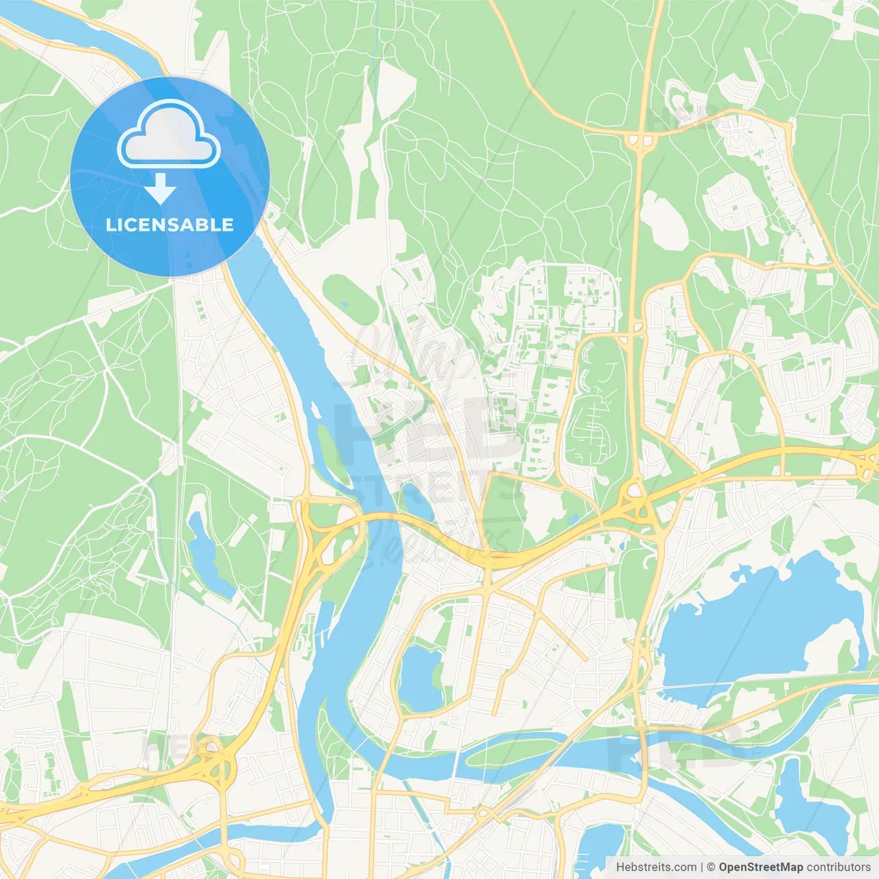 Karlstad, Sweden Vector Map - Classic Colors