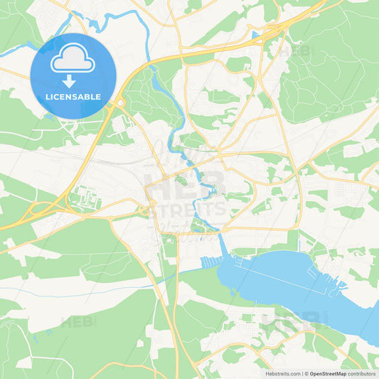 Nykoping, Sweden Vector Map - Classic Colors