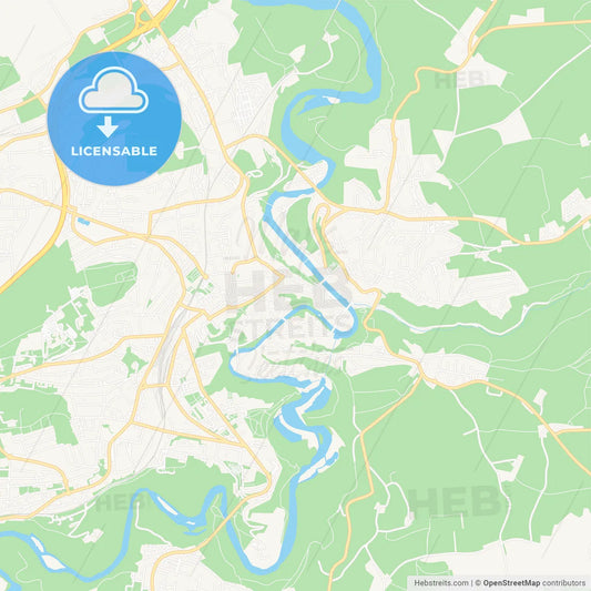 Fribourg, Switzerland Vector Map - Classic Colors