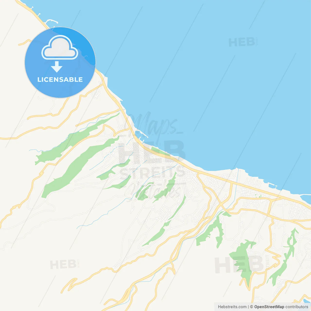 Akcaabat, Turkey Vector Map - Classic Colors