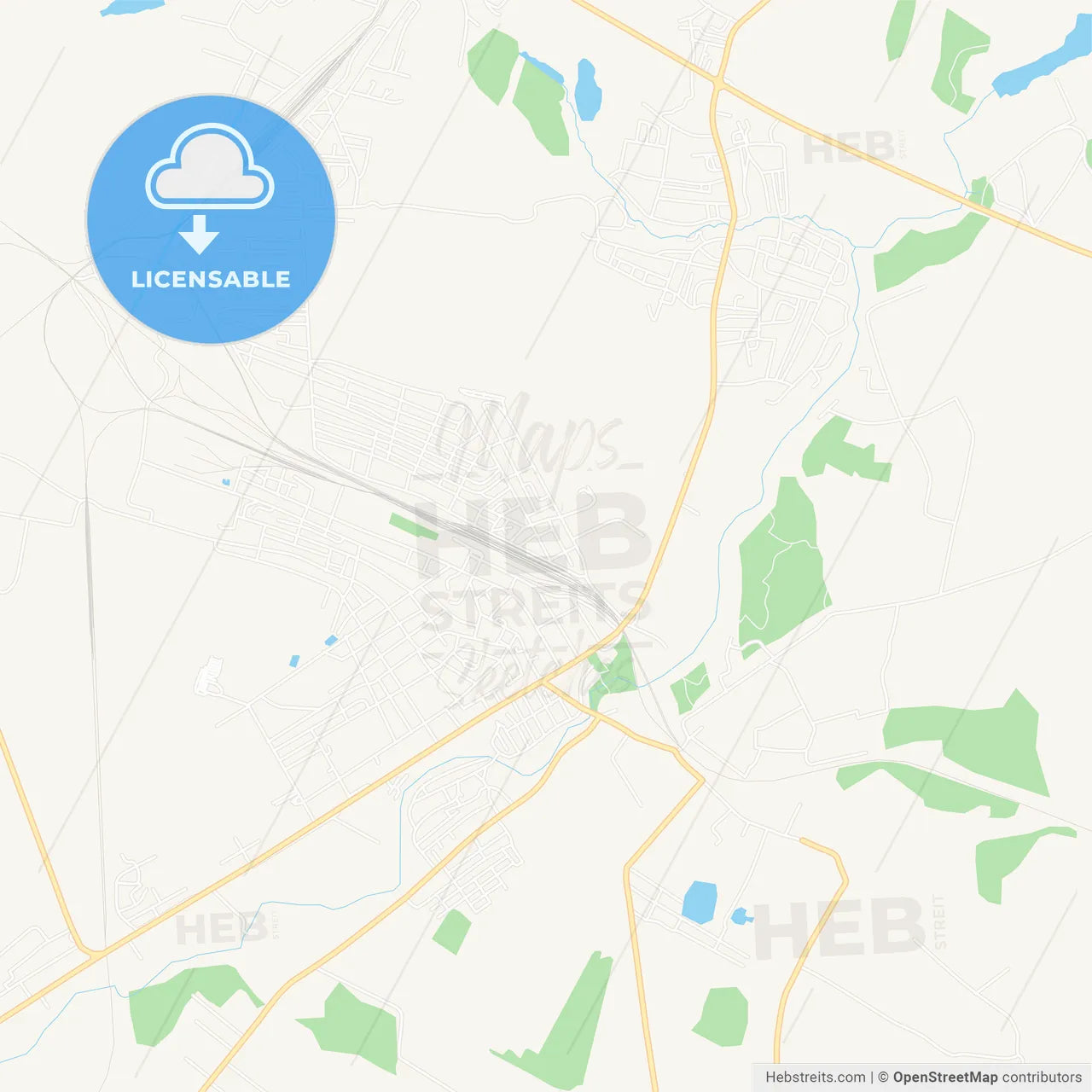 Korosten, Ukraine Vector Map - Classic Colors