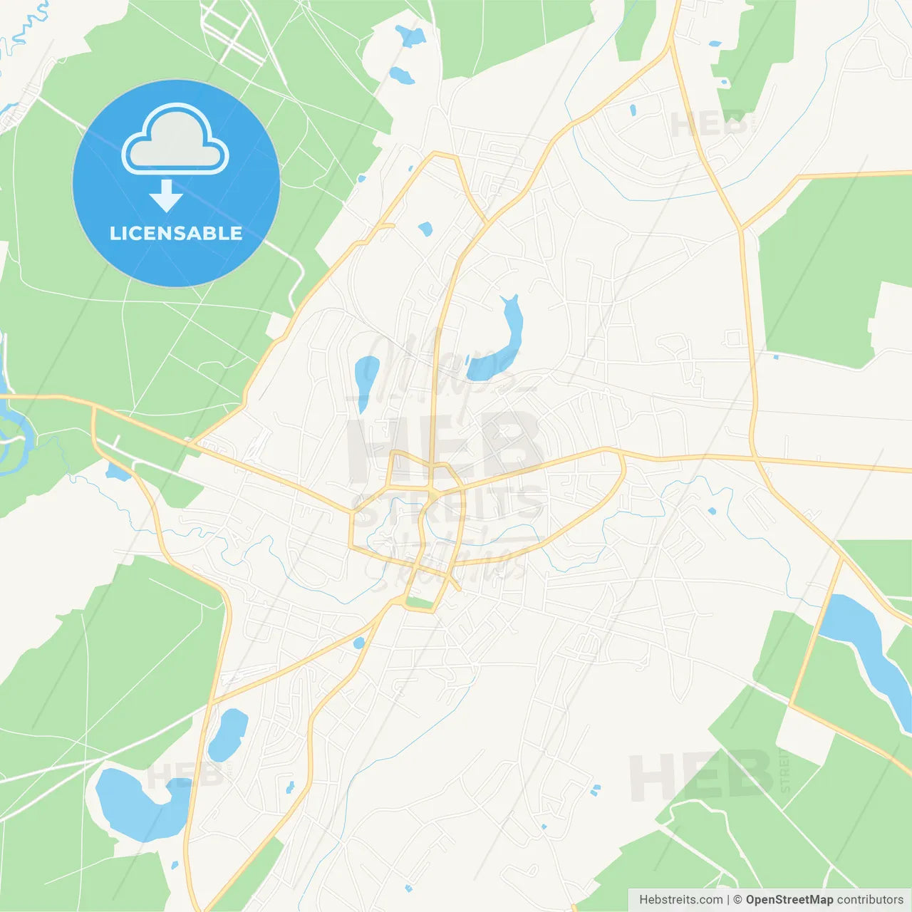 Okhtyrka, Ukraine Vector Map - Classic Colors