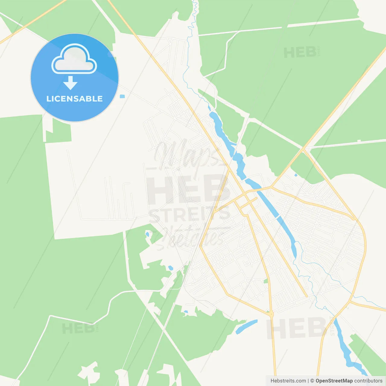 Kostopil, Ukraine Vector Map - Classic Colors