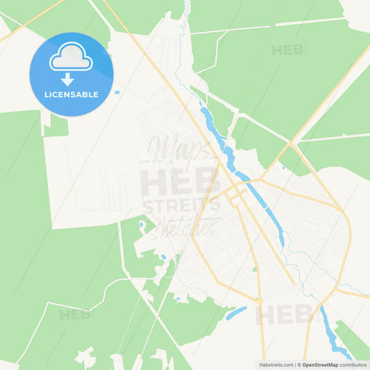 Kostopil, Ukraine Vector Map - Classic Colors