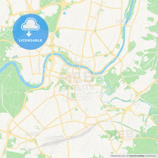 Vilnius, Lithuania Vector Map - Classic Colors