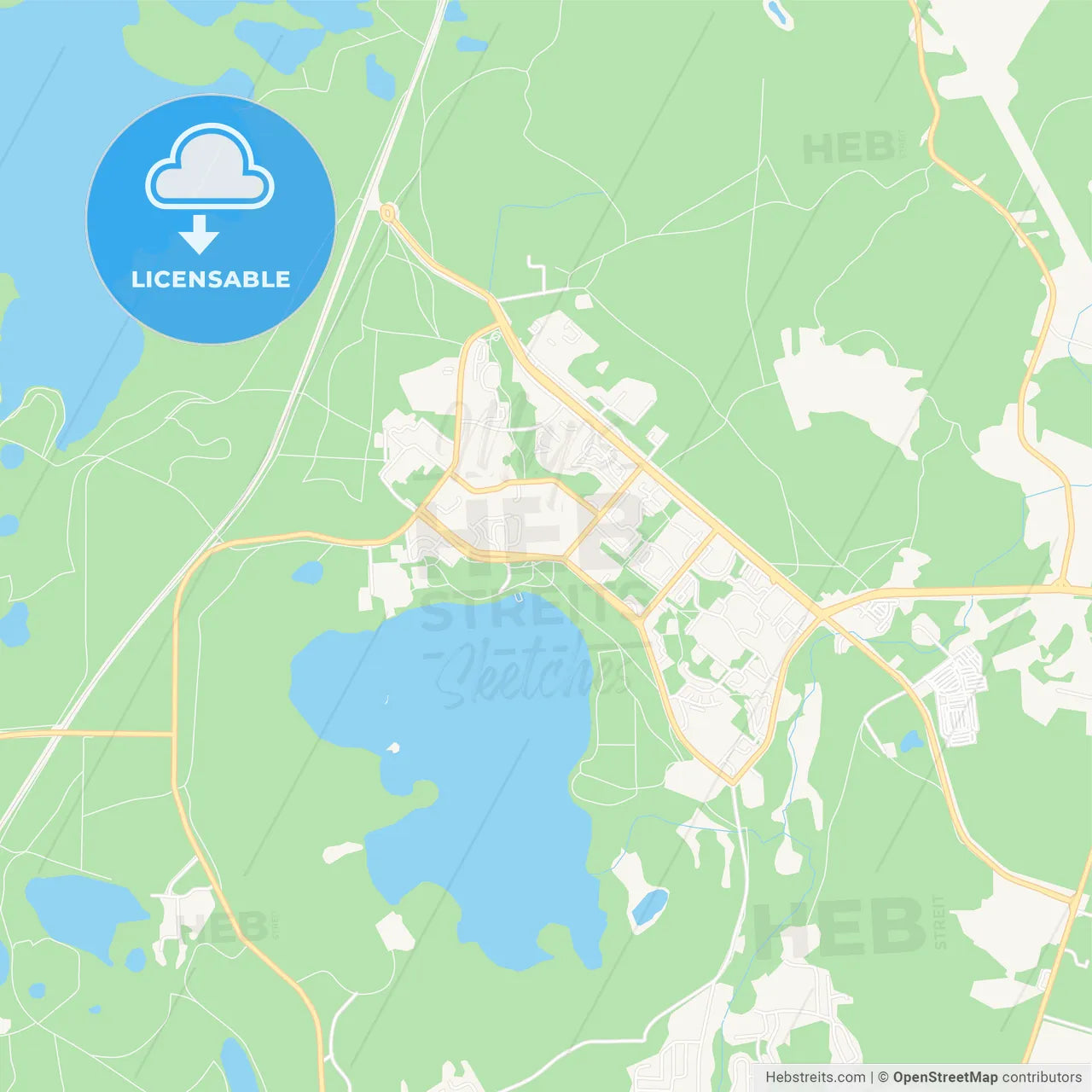 Visaginas, Lithuania Vector Map - Classic Colors