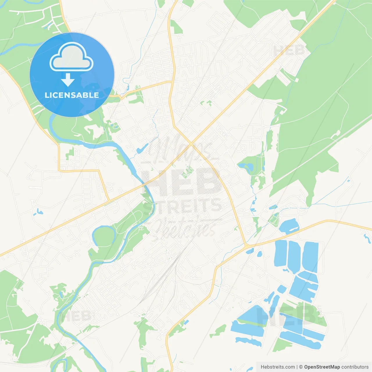 Taurage, Lithuania Vector Map - Classic Colors