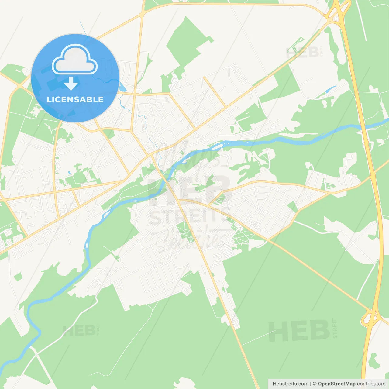 Ukmerge, Lithuania Vector Map - Classic Colors