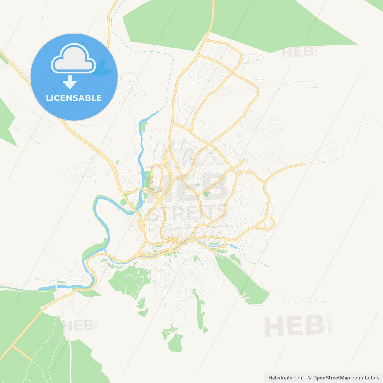 Stip, Macedonia Vector Map - Classic Colors