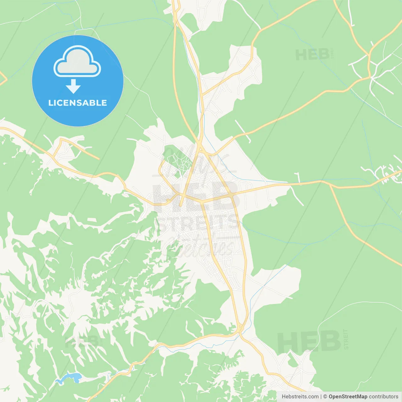 Strumica, Macedonia Vector Map - Classic Colors