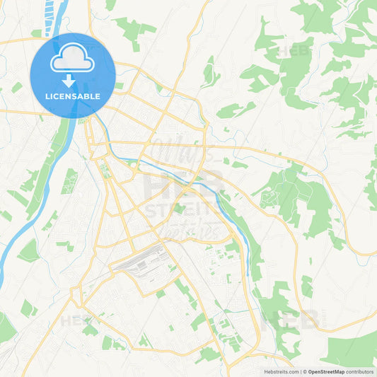 Nowy Sacz, Poland Vector Map - Classic Colors