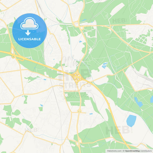 Myslowice, Poland Vector Map - Classic Colors