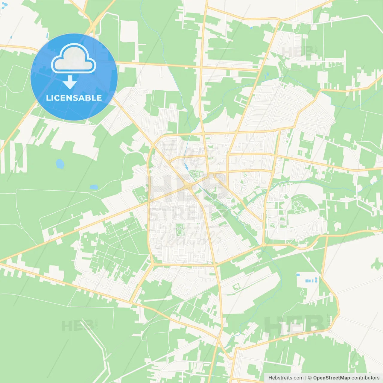 Belchatow, Poland Vector Map - Classic Colors