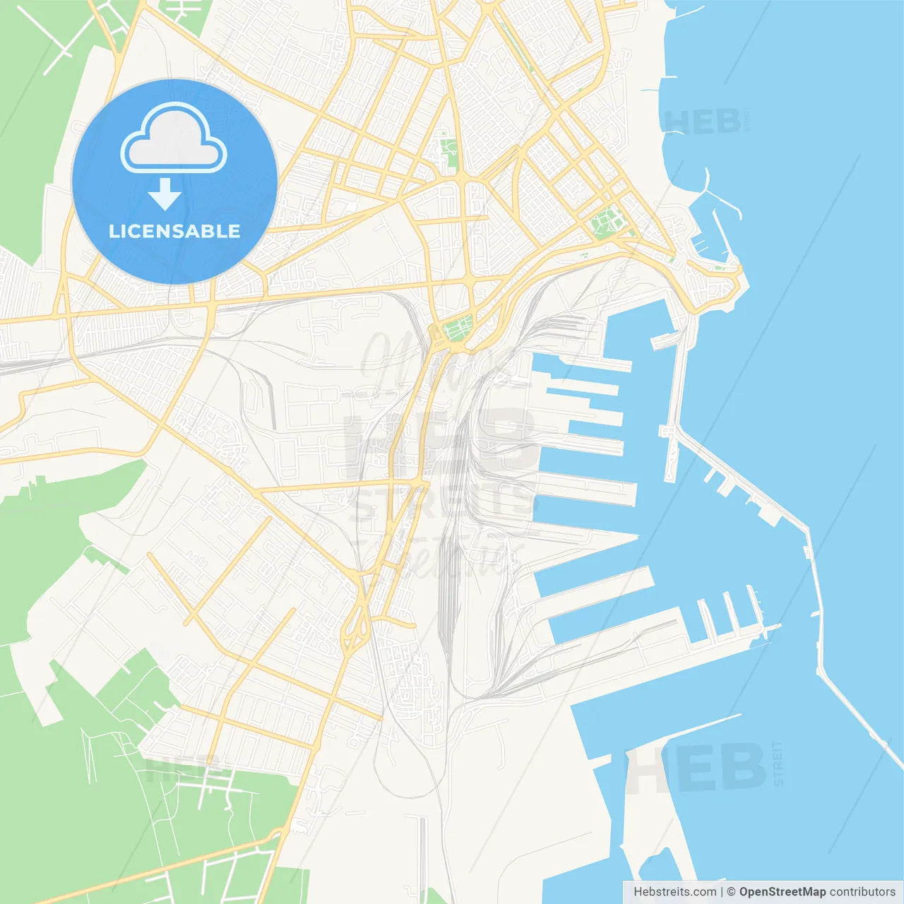 Constanta, Romania Vector Map - Classic Colors