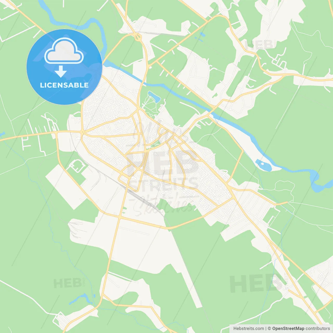 Targoviste, Romania Vector Map - Classic Colors