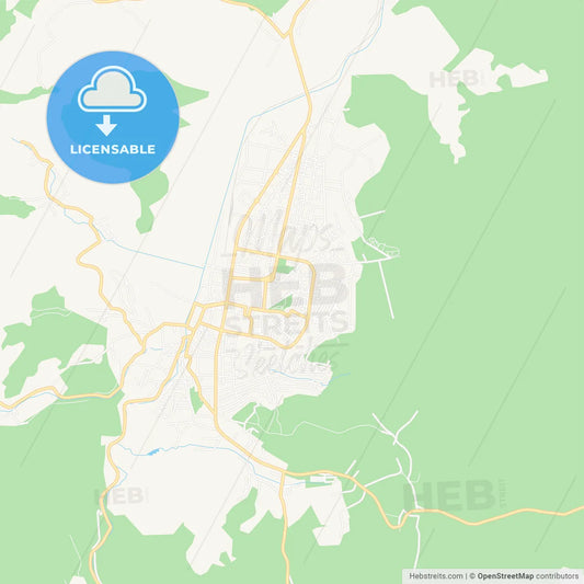 Hunedoara, Romania Vector Map - Classic Colors