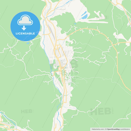 Petrosani, Romania Vector Map - Classic Colors