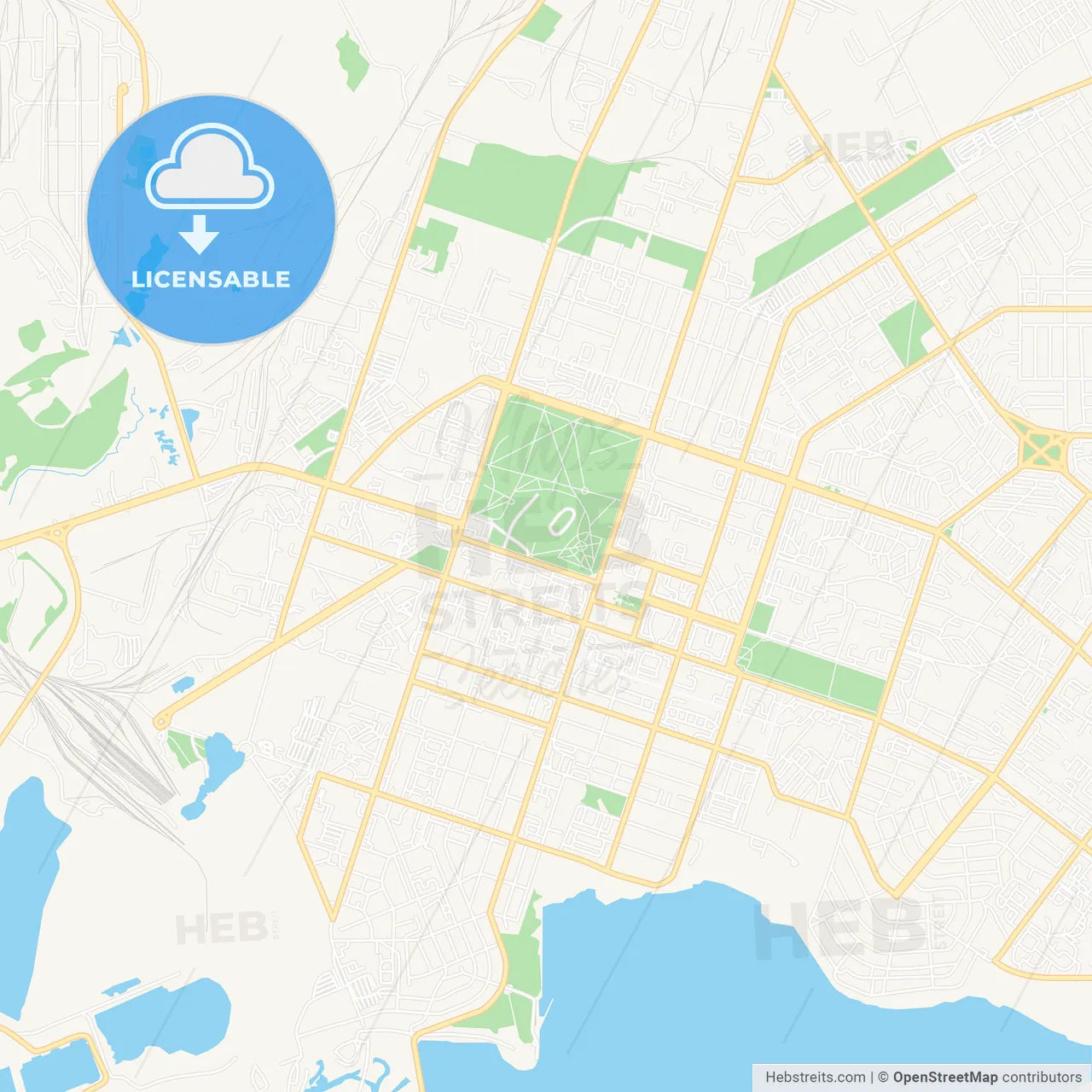 Berezniki, Russia Vector Map - Classic Colors