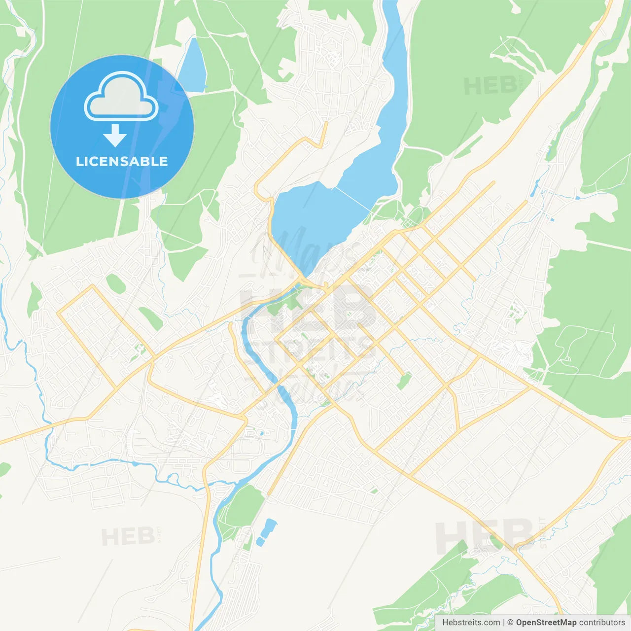 Beloretsk, Russia Vector Map - Classic Colors