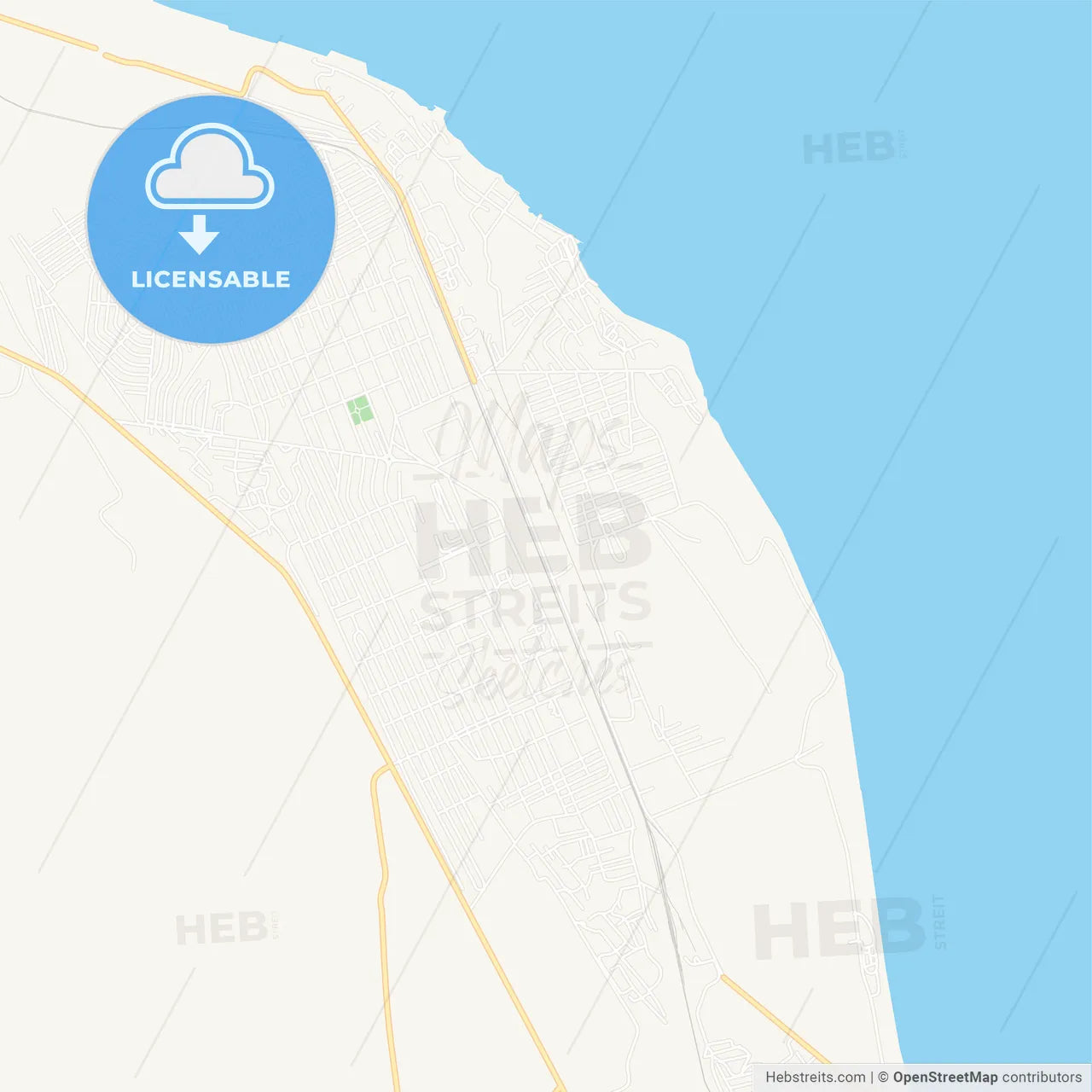 Izberbash, Russia Vector Map - Classic Colors