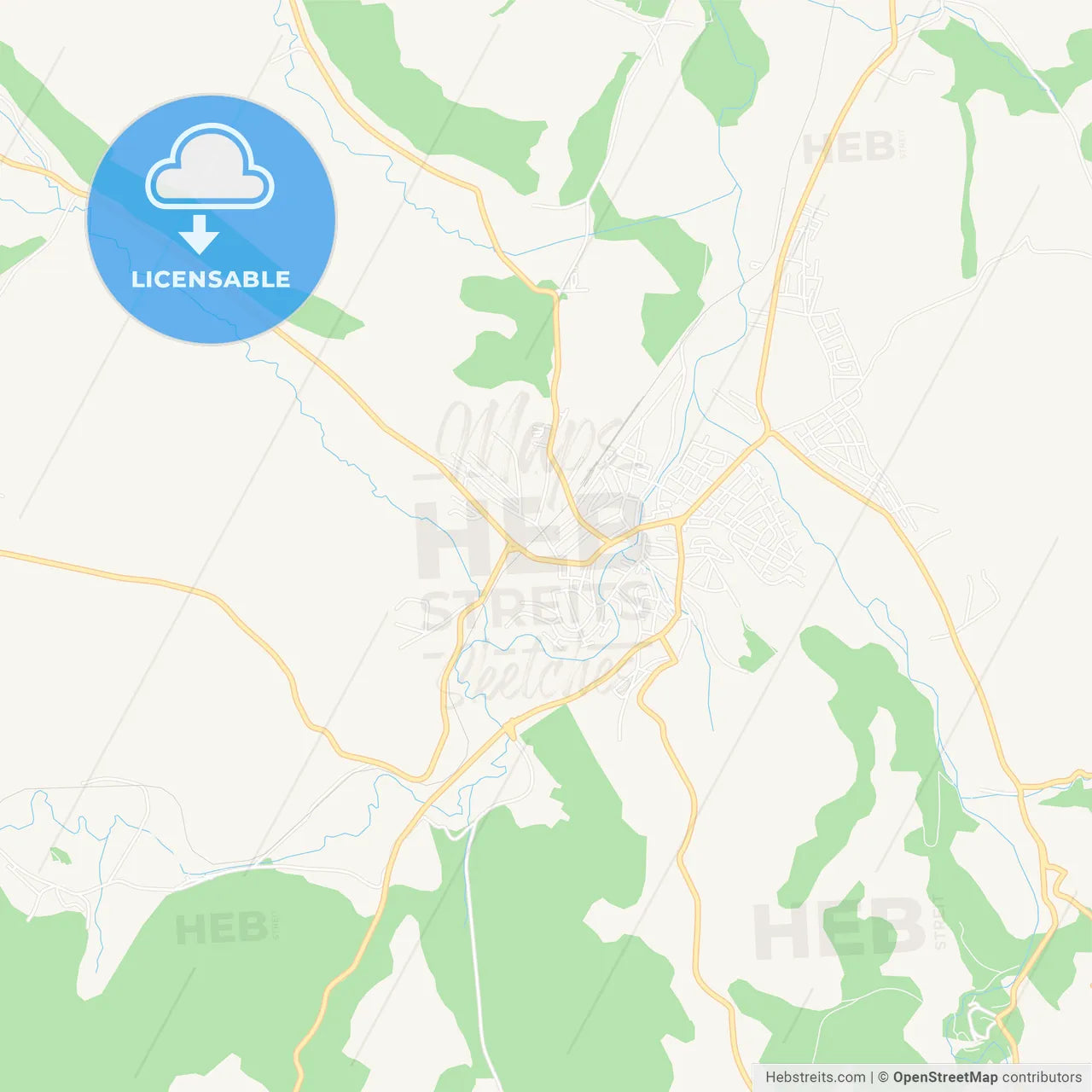 Knjazevac, Serbia Vector Map - Classic Colors