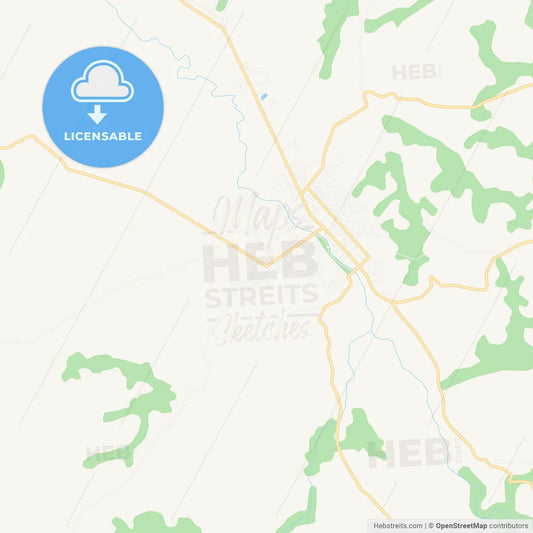 Petrovac na Mlavi, Serbia Vector Map - Classic Colors