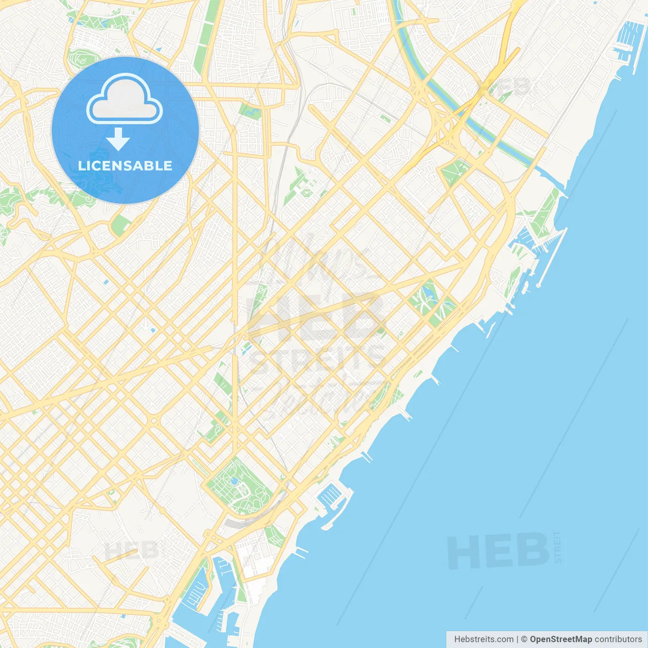 Sant Marti, Spain Vector Map - Classic Colors