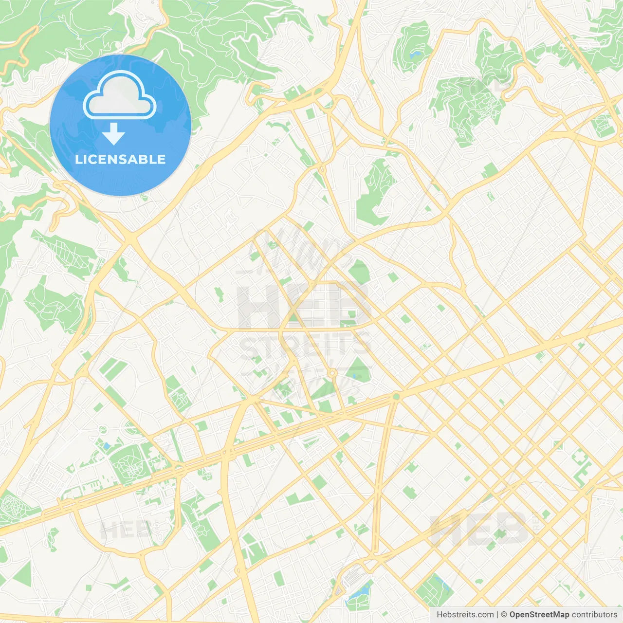 Sarria-Sant Gervasi, Spain Vector Map - Classic Colors