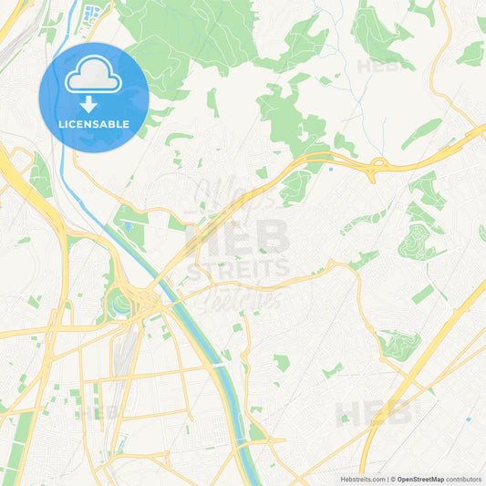 Santa Coloma de Gramenet, Spain Vector Map - Classic Colors