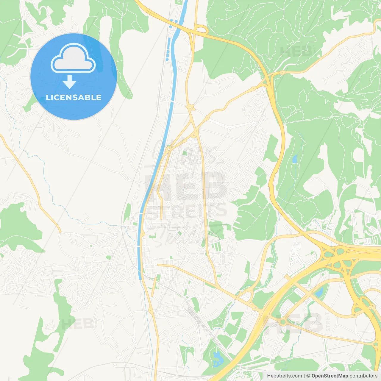 Rubi, Spain Vector Map - Classic Colors