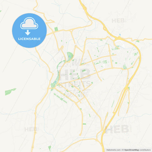 Elda, Spain Vector Map - Classic Colors