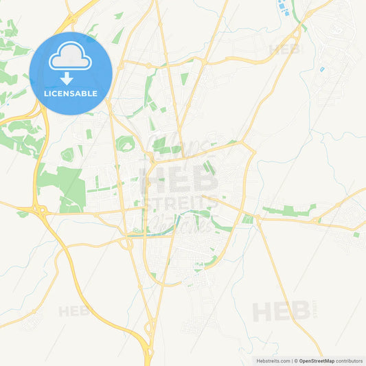 Vic, Spain Vector Map - Classic Colors