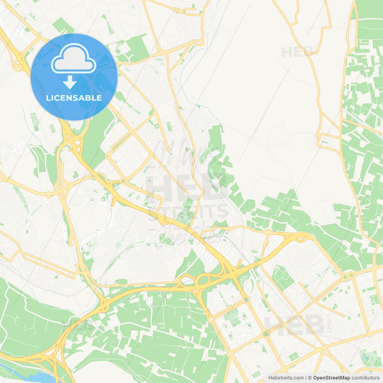 Burjassot, Spain Vector Map - Classic Colors