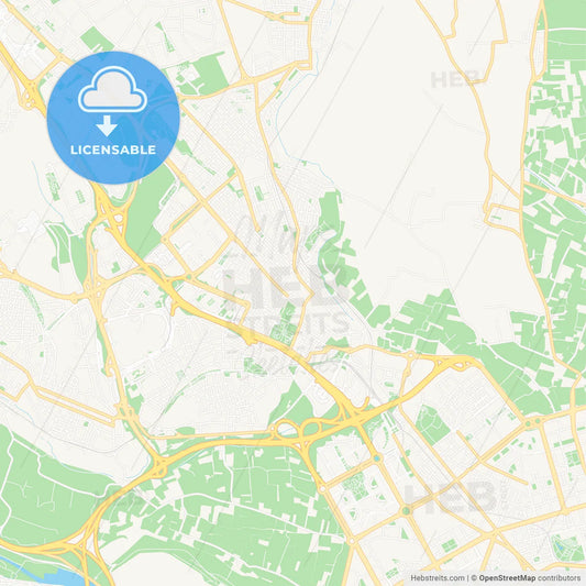 Burjassot, Spain Vector Map - Classic Colors