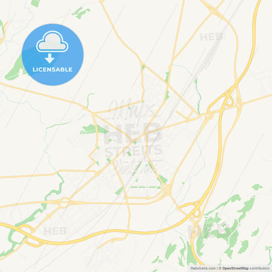 Vilafranca del Penedes, Spain Vector Map - Classic Colors