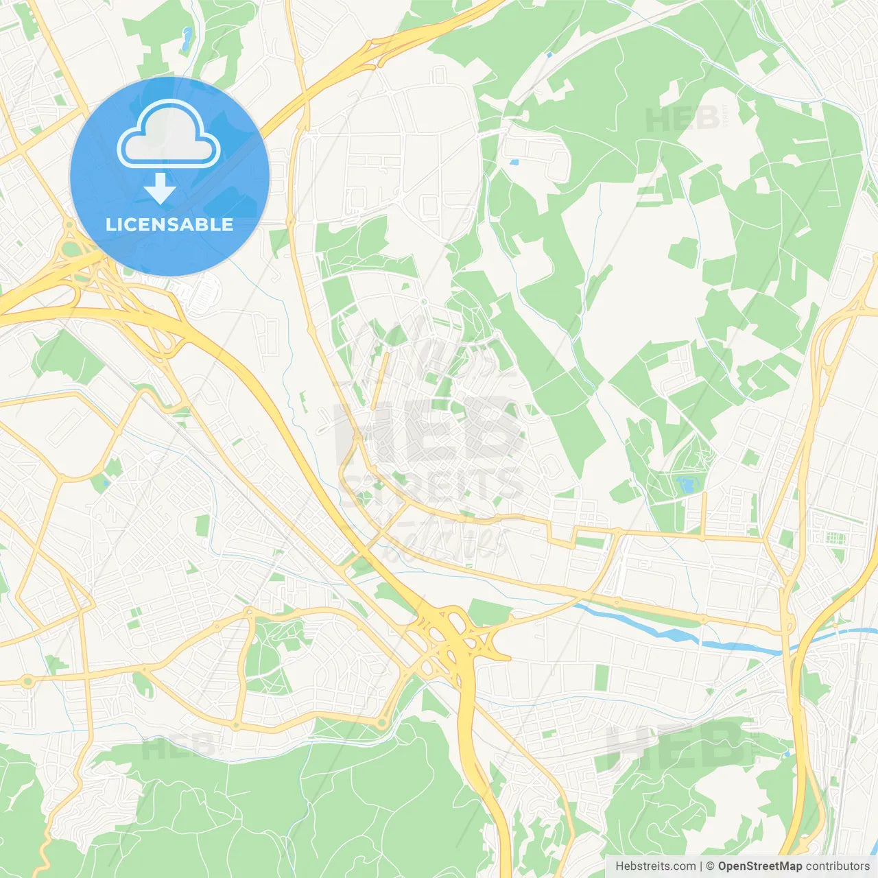 Ripollet, Spain Vector Map - Classic Colors