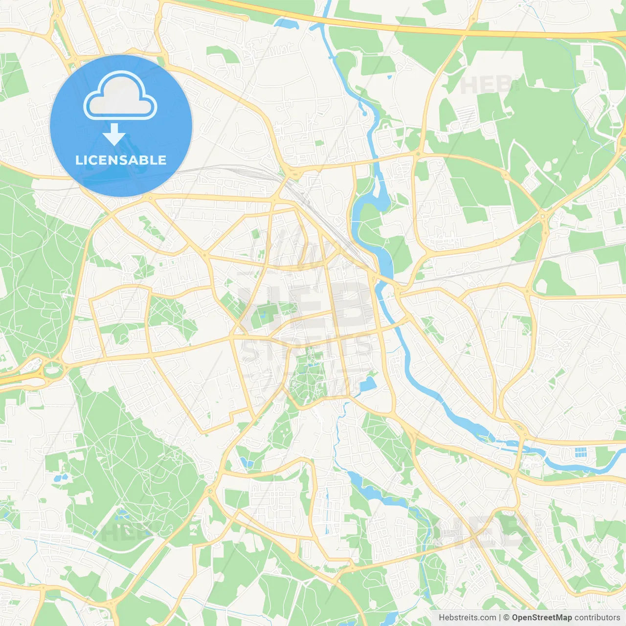 Linkoping, Sweden Vector Map - Classic Colors