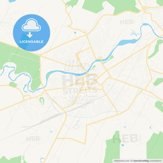 Mukachevo, Ukraine Vector Map - Classic Colors