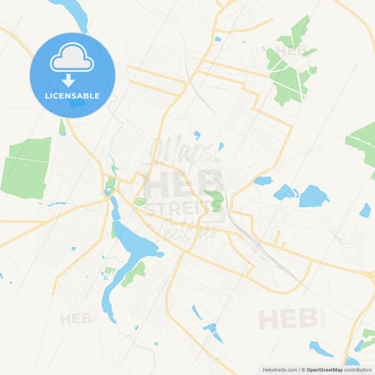 Berdychiv, Ukraine Vector Map - Classic Colors