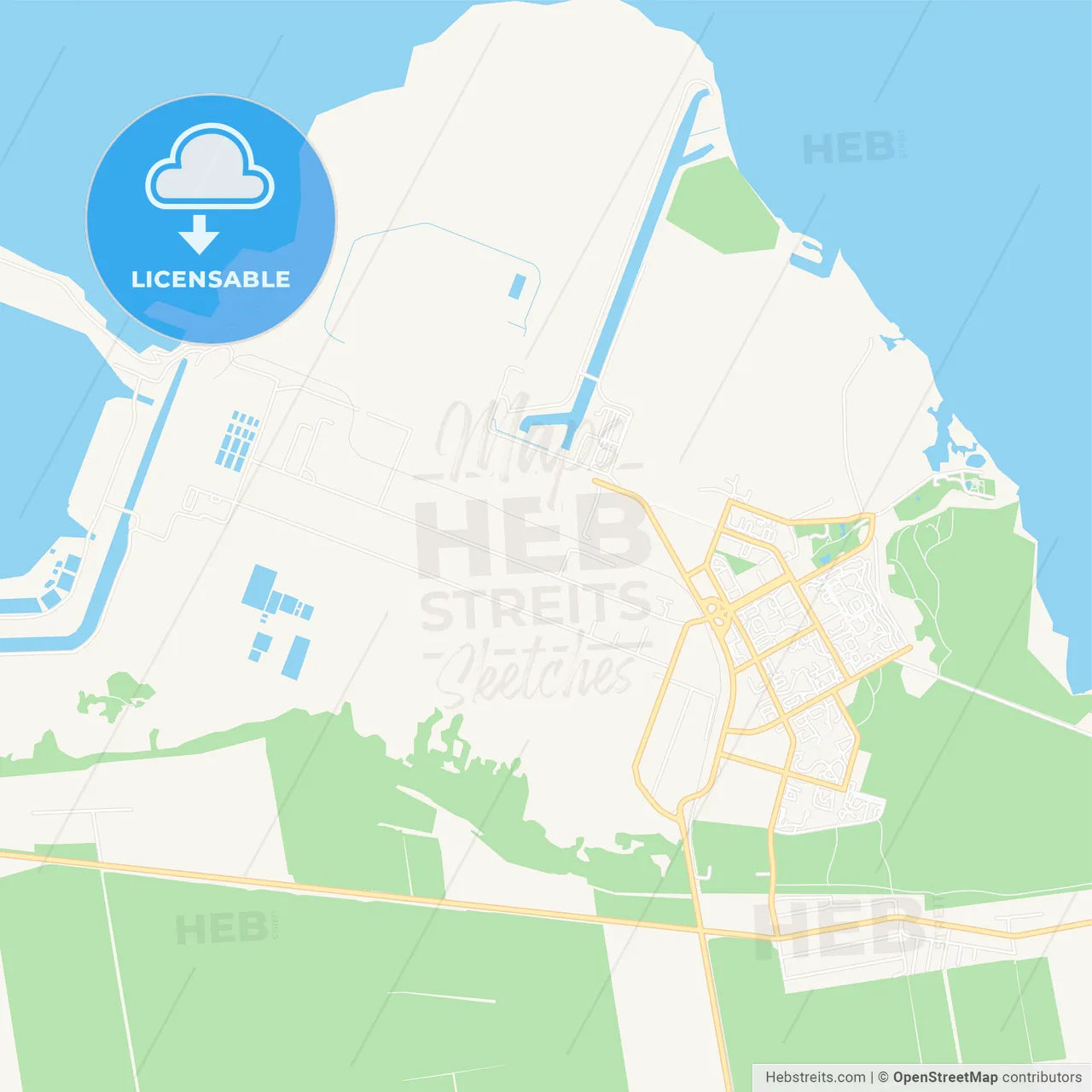 Enerhodar, Ukraine Vector Map - Classic Colors